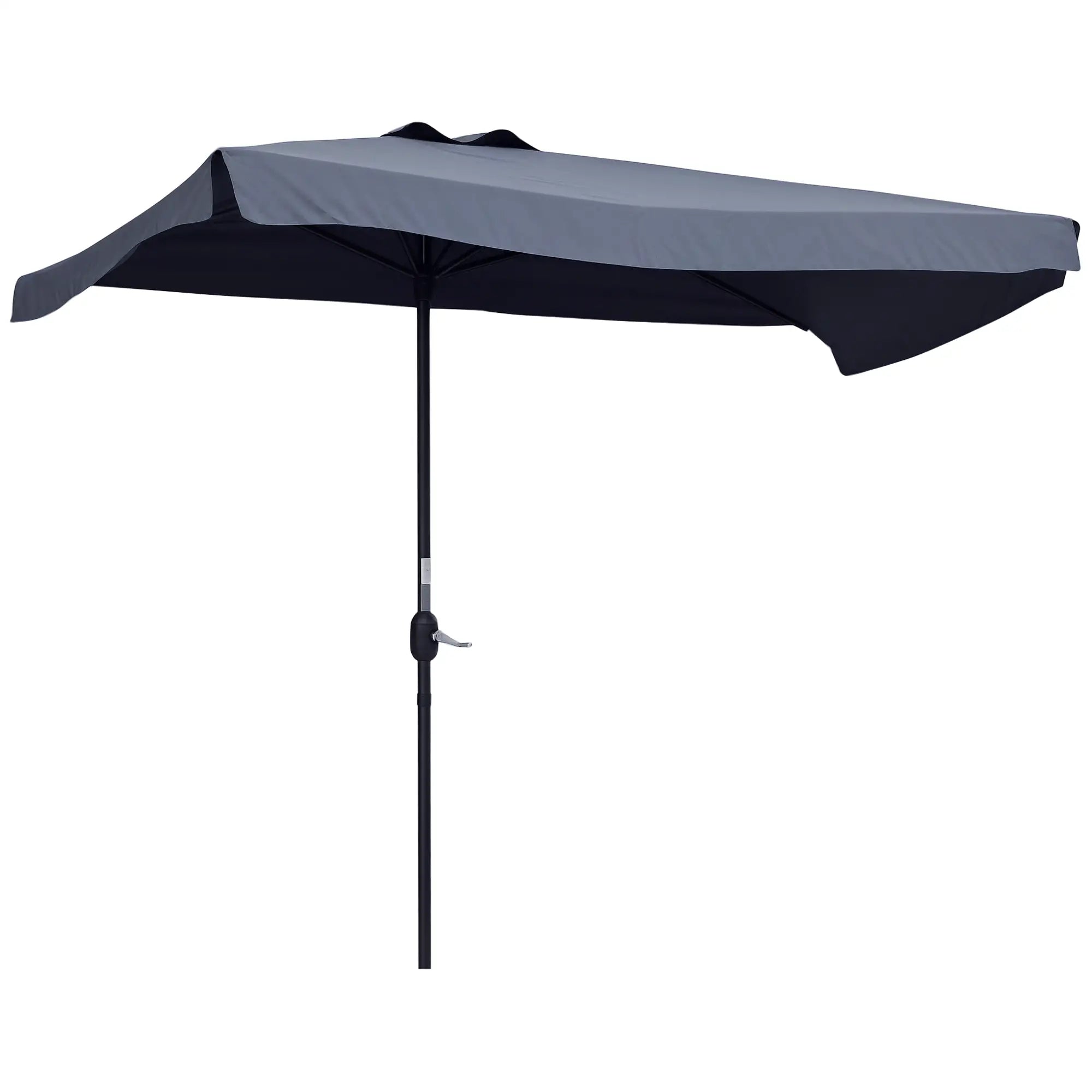 7.5ft Half Umbrella, Crank Handle, Top Vent, Grey Sun Umbrellas at Gallery Canada