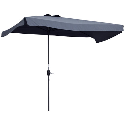 7.5ft Half Umbrella, Crank Handle, Top Vent, Grey Sun Umbrellas at Gallery Canada