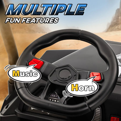 24V 2 Seater Kids Electric Car, Remote Control, 4 Wheels, Black Electric Toy Cars at Gallery Canada