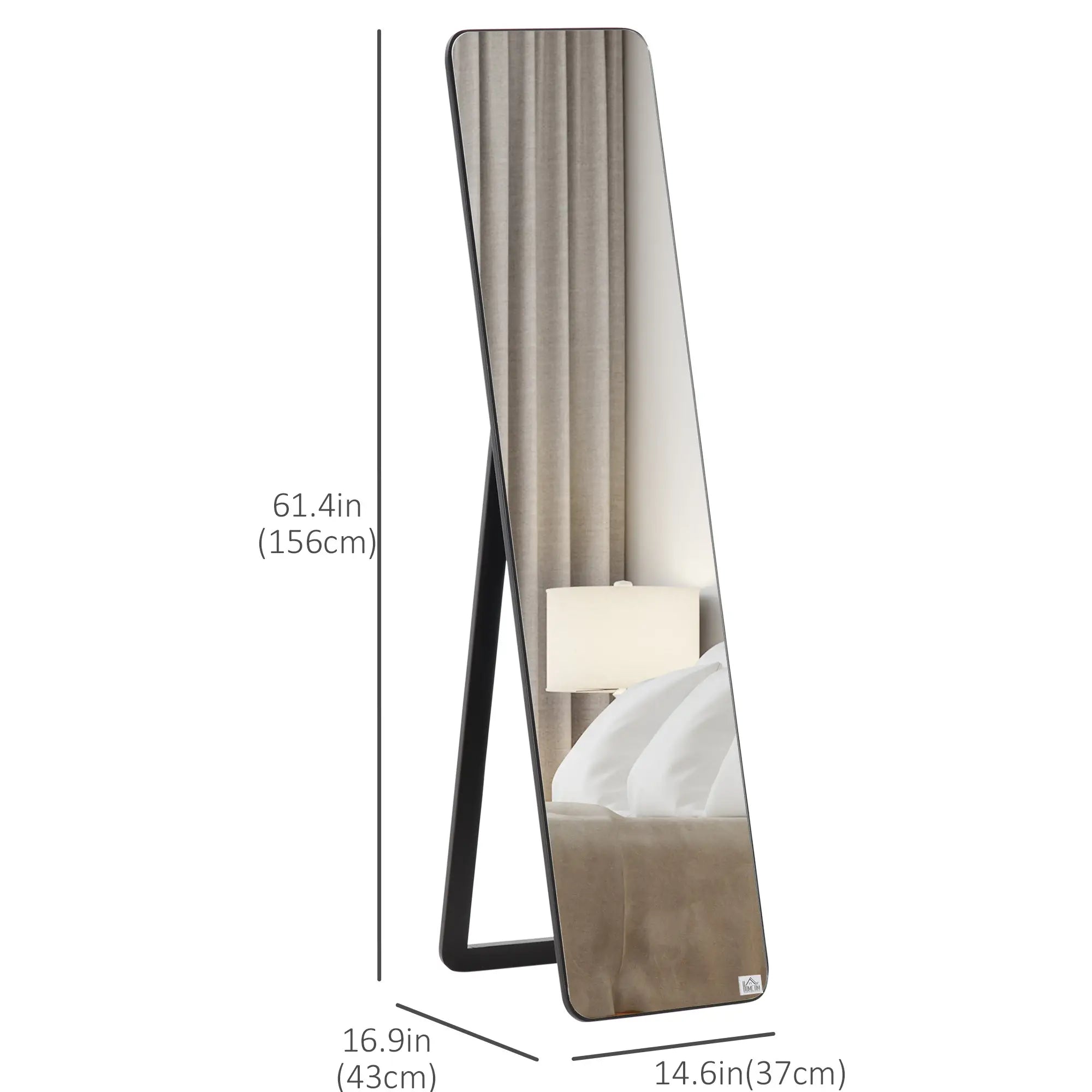 Full Length Mirror, Free Standing, Wood Frame, 15