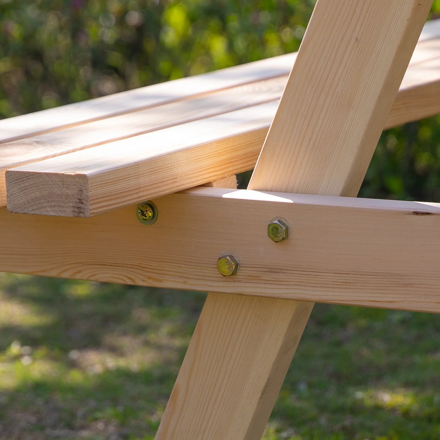 Wood Picnic Table, Camping Bench Set, Umbrella Hole, Outdoor, Natural Picnic Tables & Camping Chairs at Gallery Canada