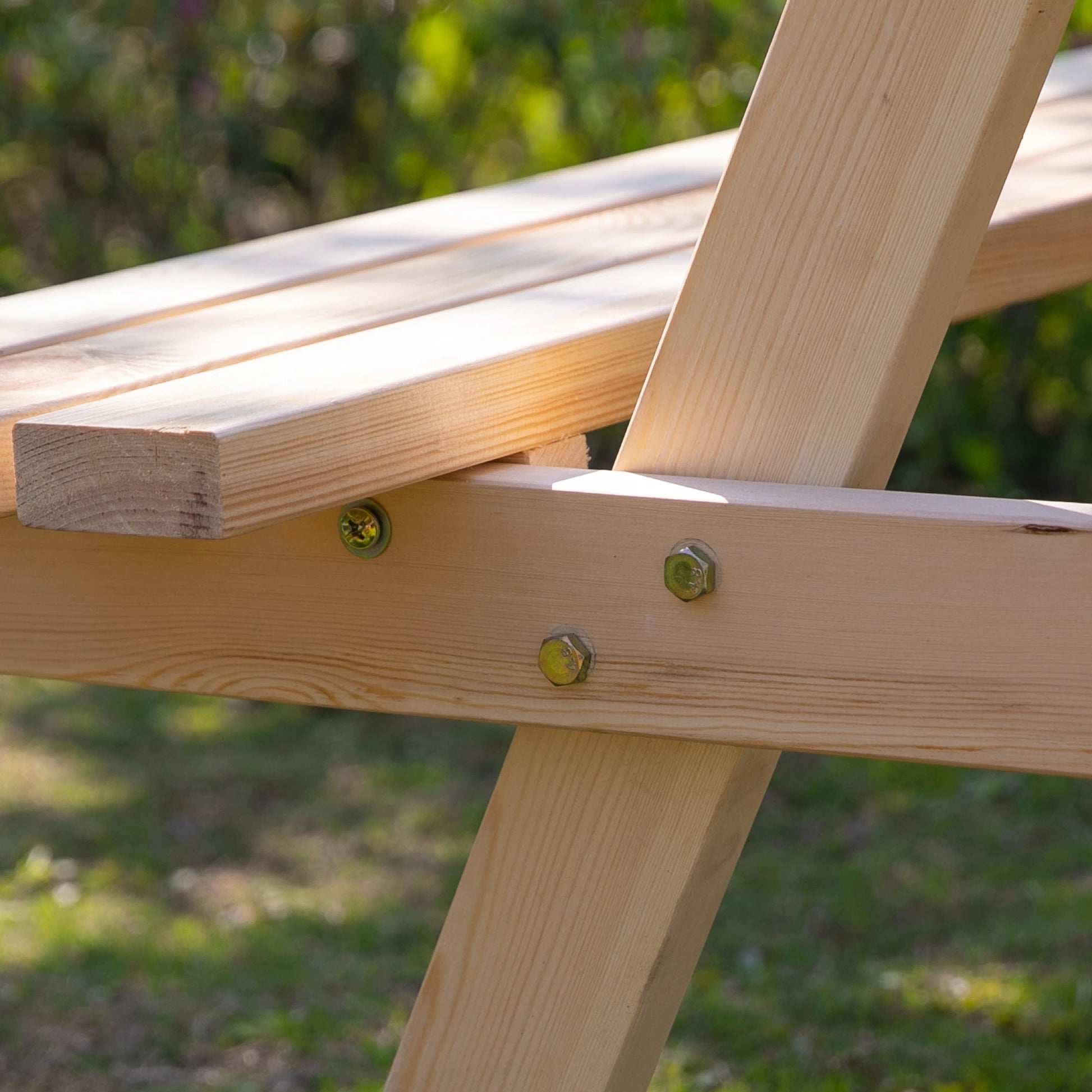 Wood Picnic Table, Camping Bench Set, Umbrella Hole, Outdoor, Natural Picnic Tables & Camping Chairs at Gallery Canada