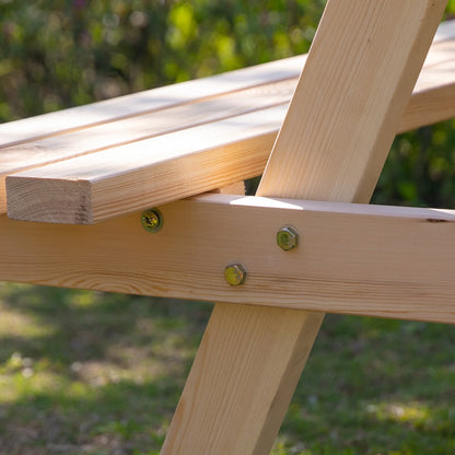 Wood Picnic Table, Camping Bench Set, Umbrella Hole, Outdoor, Natural Picnic Tables & Camping Chairs at Gallery Canada