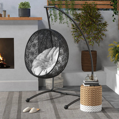 Hanging Hammock Chair Stand, C Shape Heavy Duty Metal Frame, Black Hammock Stands at Gallery Canada