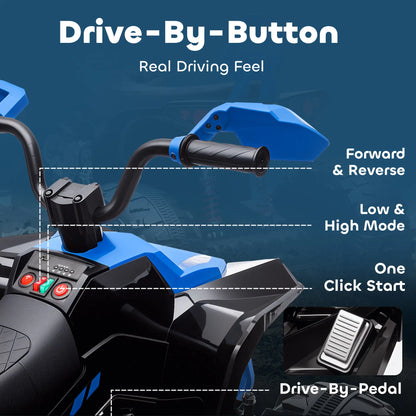 2-Seater All-Terrain 4 Wheeler, 24V Kids ATV Ride-On, Electric Quad Car, Blue Electric Toy Cars at Gallery Canada
