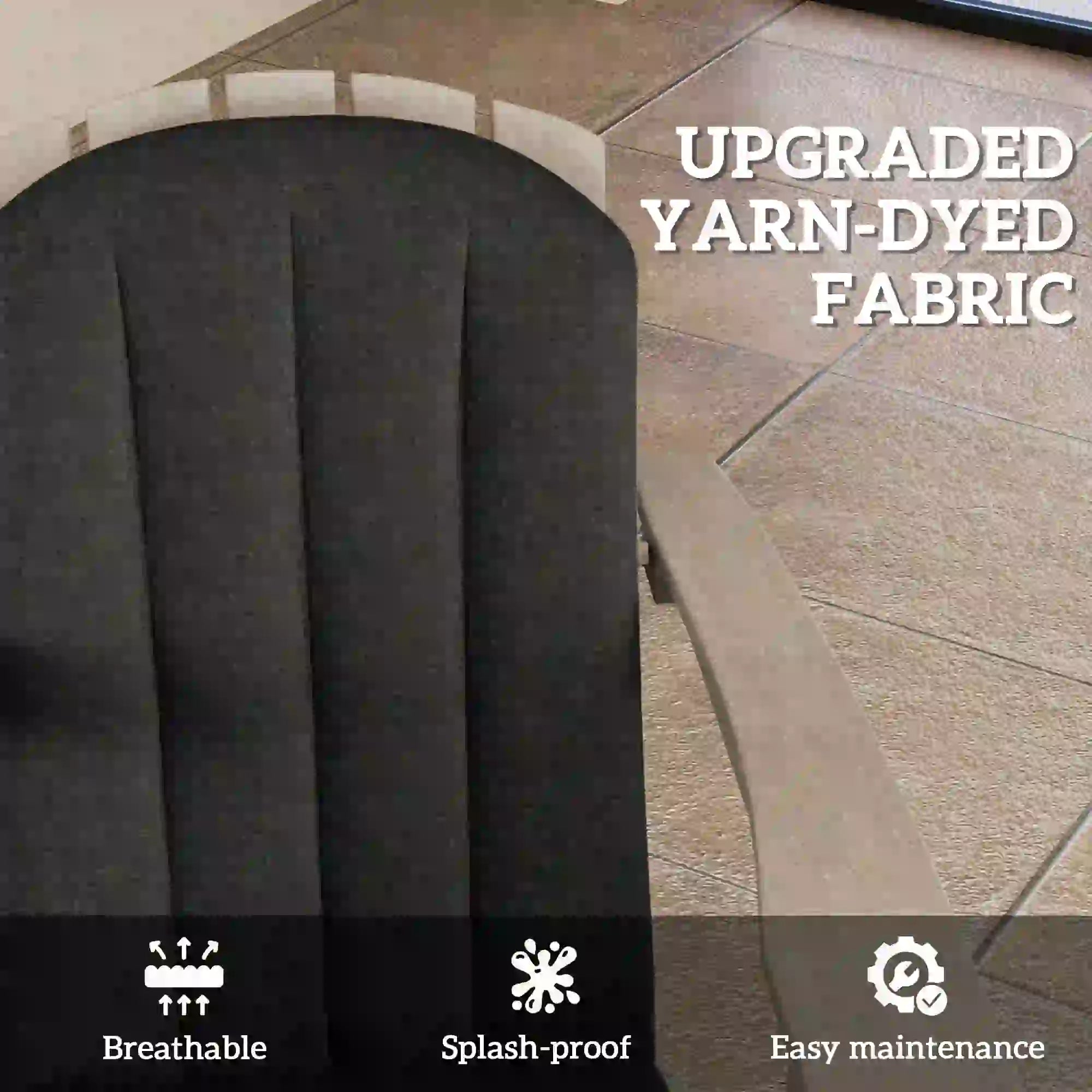Set Of 2 Patio Chair Cushions, High Back Adirondack, High-Density Foam, Black Patio Chair Cushions at Gallery Canada