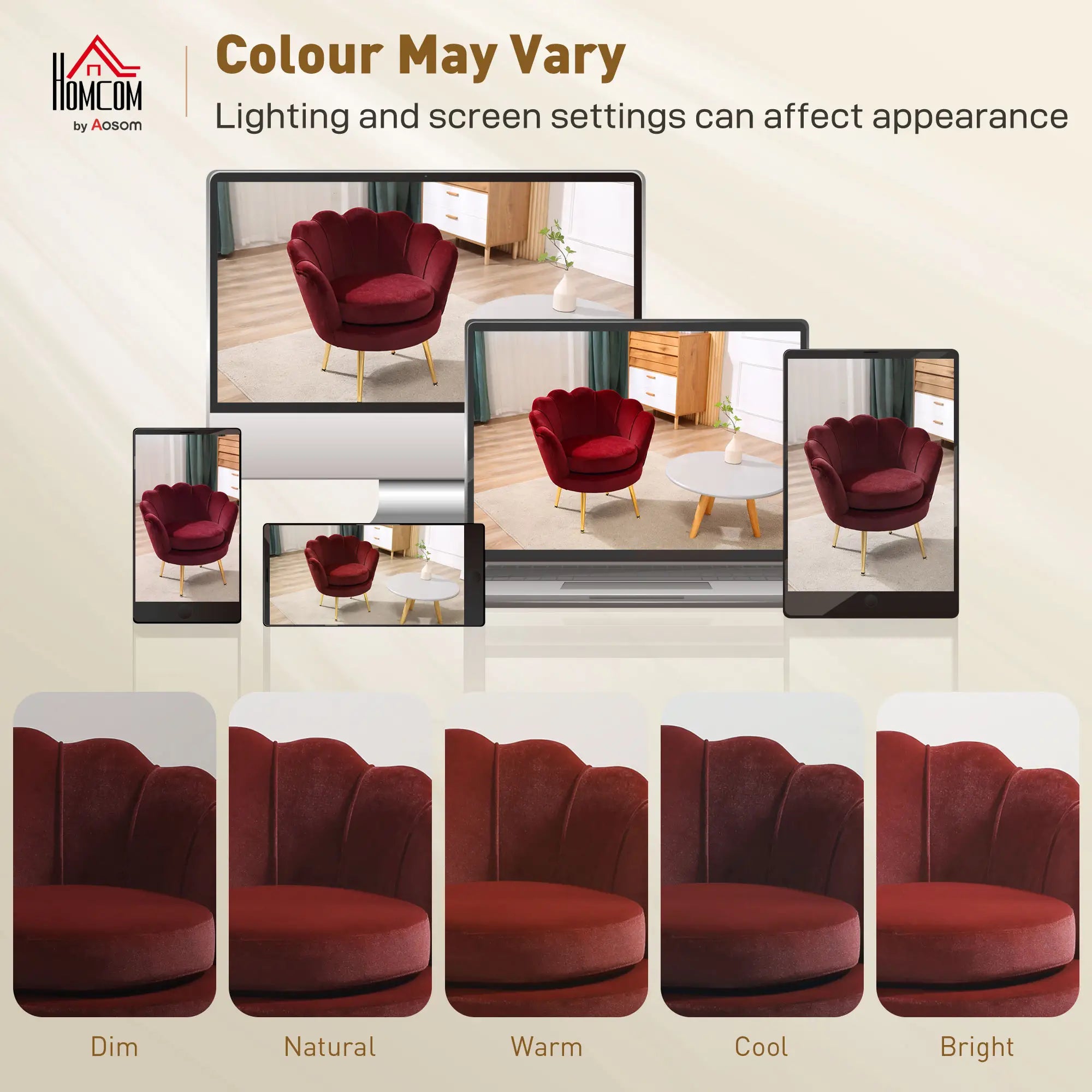 Modern Velvet Accent Chair, Gold Metal Legs, Wine Red Accent Chairs at Gallery Canada