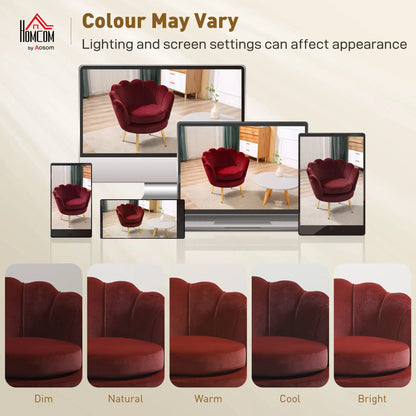 Modern Velvet Accent Chair, Gold Metal Legs, Wine Red Accent Chairs at Gallery Canada