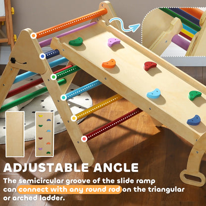 5 in 1 Pikler Triangle Set, Ladder, Ramp, Arch, 18-48 Months, Multicolour Baby Gym & Playmats at Gallery Canada