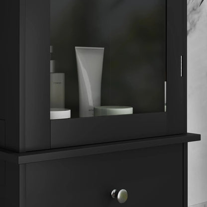 Tall Bathroom Cabinet, 2 Doors, Adjustable Shelves, Black Bathroom Cabinets at Gallery Canada