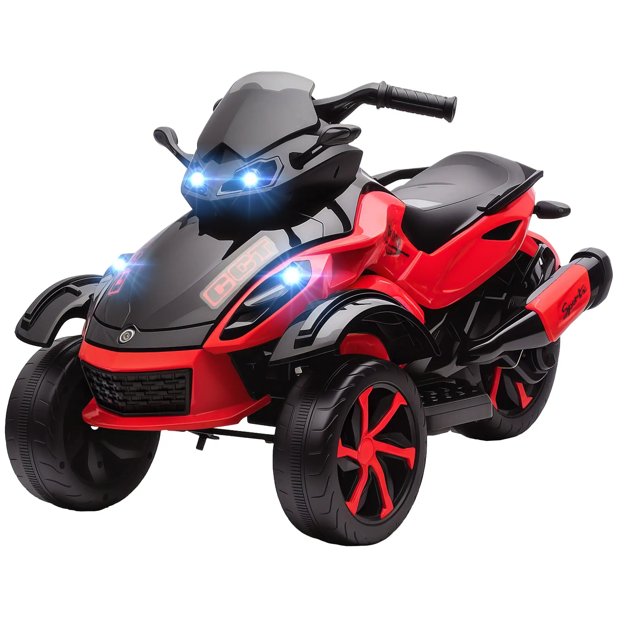 12V Kids ATV, Suspension Wheels, Soft Start, LED Lights, Music, Red Electric Ride On Toys Red at Gallery Canada