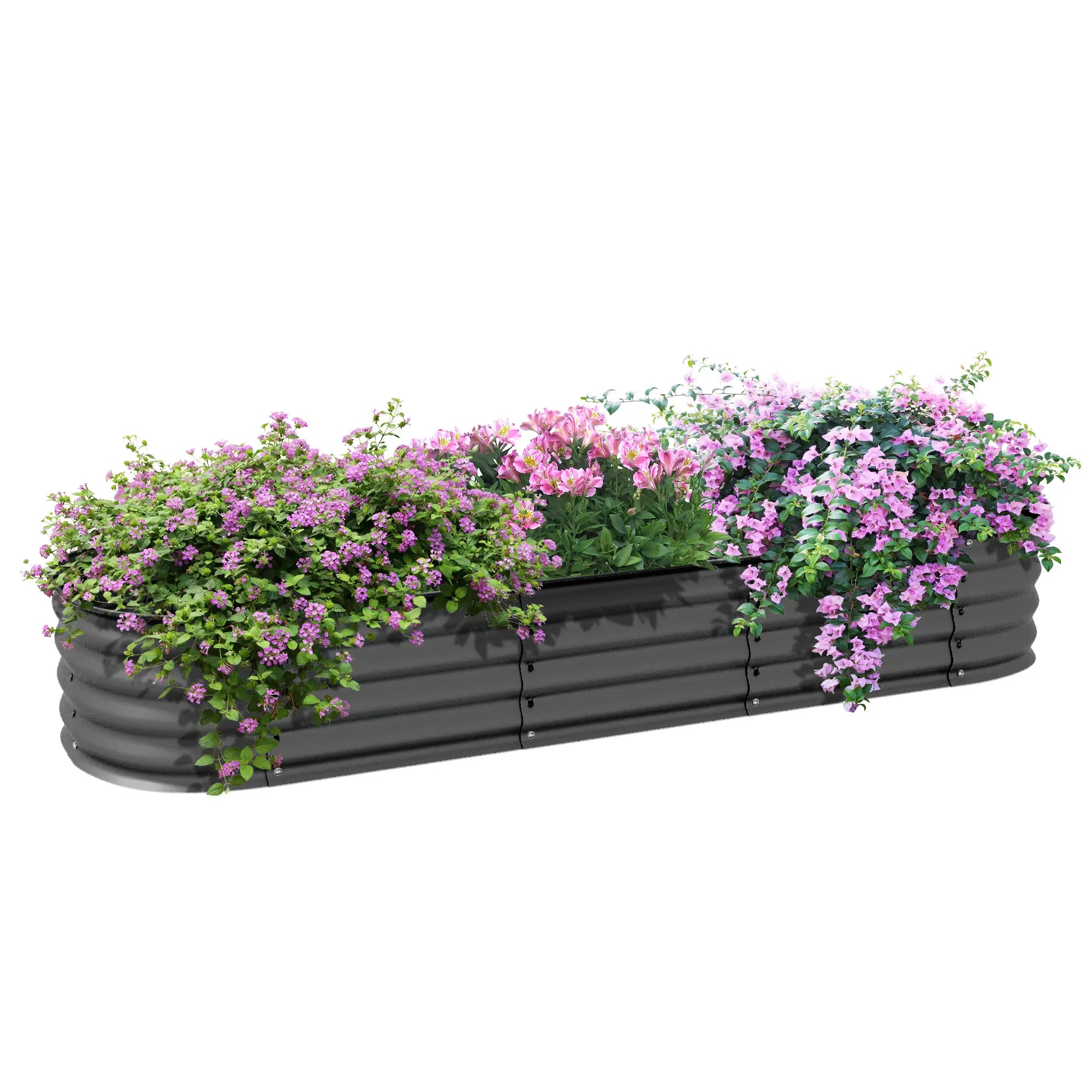 6.4 x 2 x 1ft Galvanized Raised Garden Bed, Metal Planter Box, Dark Grey Raised Garden Beds at Gallery Canada