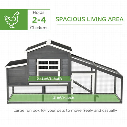 79" Wooden Chicken Coop, Hen House, Poultry Habitat, Grey Chicken Coops at Gallery Canada