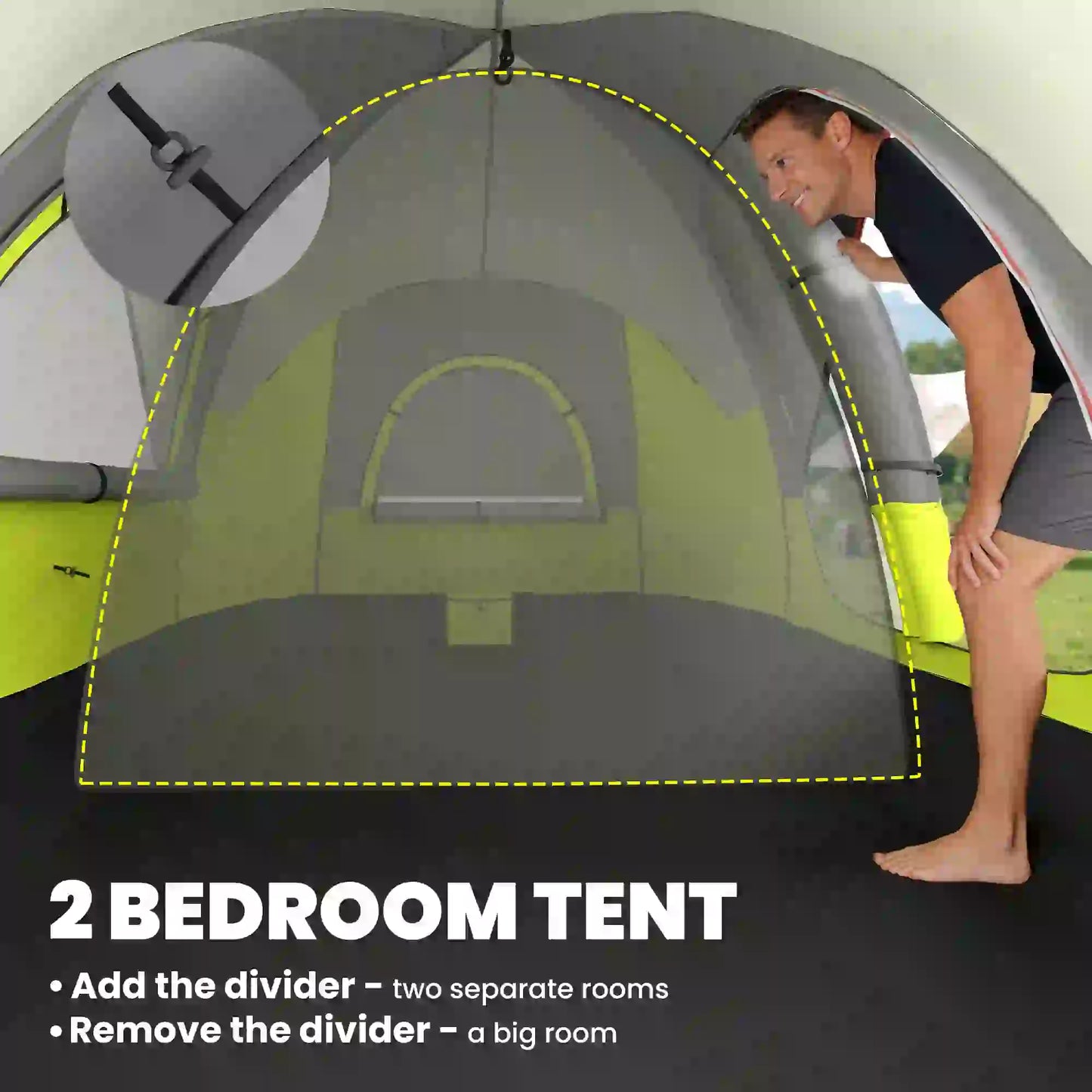6-8 Person Camping Tent, 2000mm Waterproof Rainfly, Carry Bag, Green Camping Tents at Gallery Canada