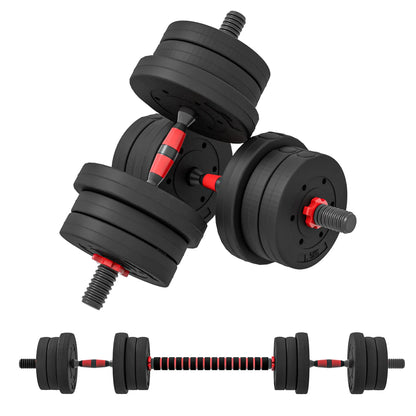 44lbs Adjustable Dumbbell Set, Hand Weights for Fitness, Black and Red Dumbbells & Barbells at Gallery Canada