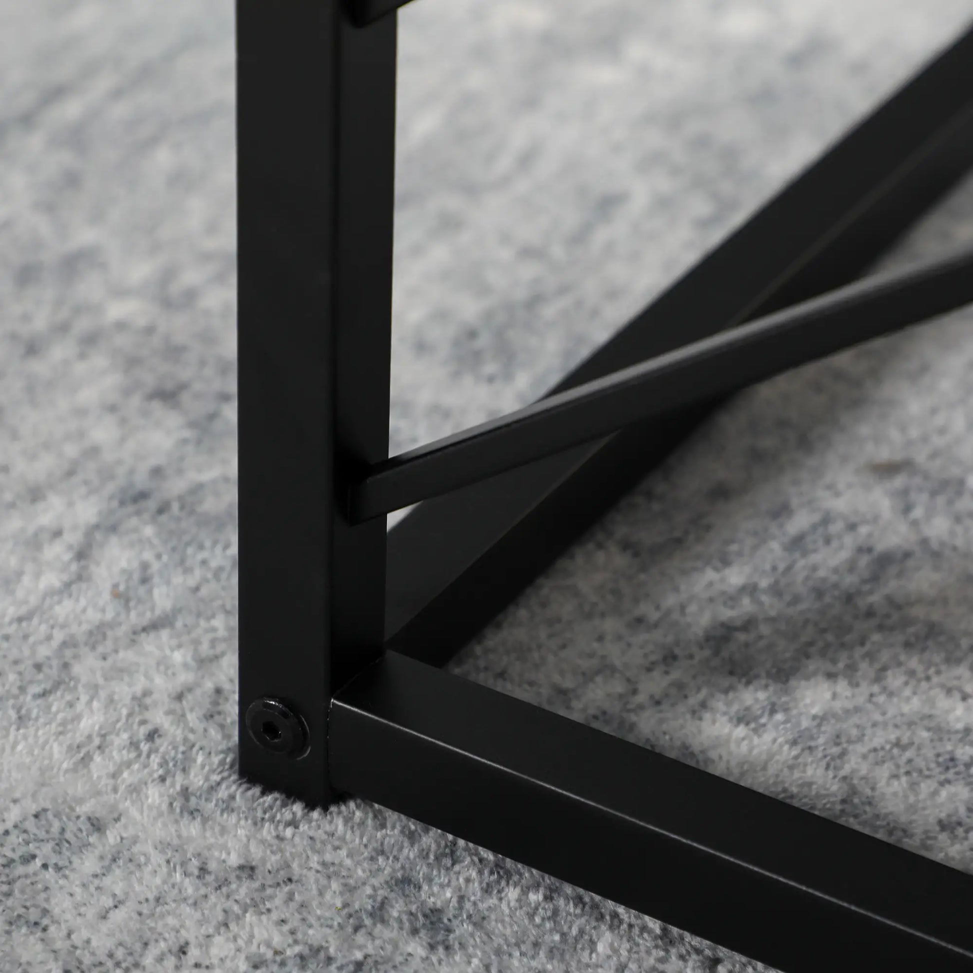 Square Nest of Tables Set of 3, Metal Frame, for Living Room, Grey Coffee Tables at Gallery Canada