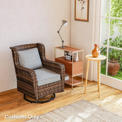 2-Piece Patio Chair Cushions with Ties, UPF50+, Light Grey Patio Chair Cushions at Gallery Canada