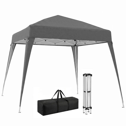 8' x 8' Pop Up Canopy, Outdoor Folding Tent, Portable with Bag, Grey Pop Up Canopies Grey at Gallery Canada