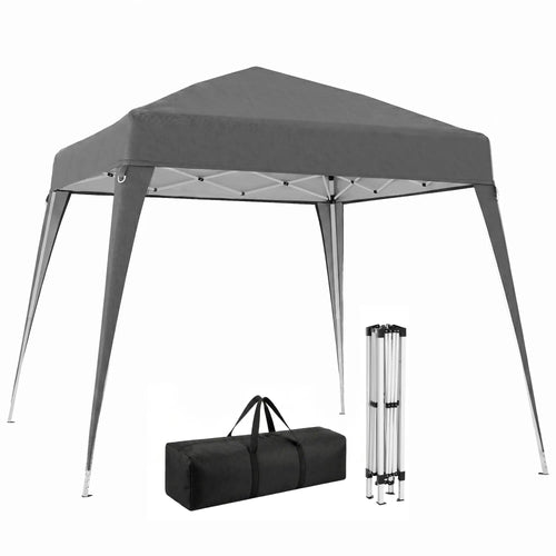 8' x 8' Pop Up Canopy, Outdoor Folding Tent, Portable with Bag, Grey
