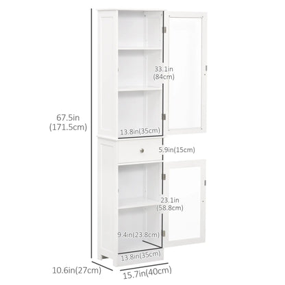 Tall Bathroom Storage Cabinet, 2 Doors, Adjustable Shelves, White Bathroom Cabinets at Gallery Canada