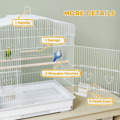 23" Bird Cage, Finches Canaries Parrot, White Bird Cages at Gallery Canada