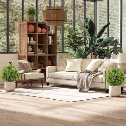 Artificial Boxwood Topiary Trees, Set of 2, UV Resistant, Indoor Outdoor, Green Artificial Trees at Gallery Canada