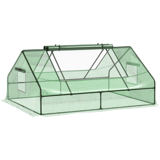 71" x 55" x 32" Mini Greenhouse Portable Hot House for Plants with 2 Large Windows and Ground Nails for Outdoor, Indoor, Garden, Gardening Kit, Green at Gallery Canada