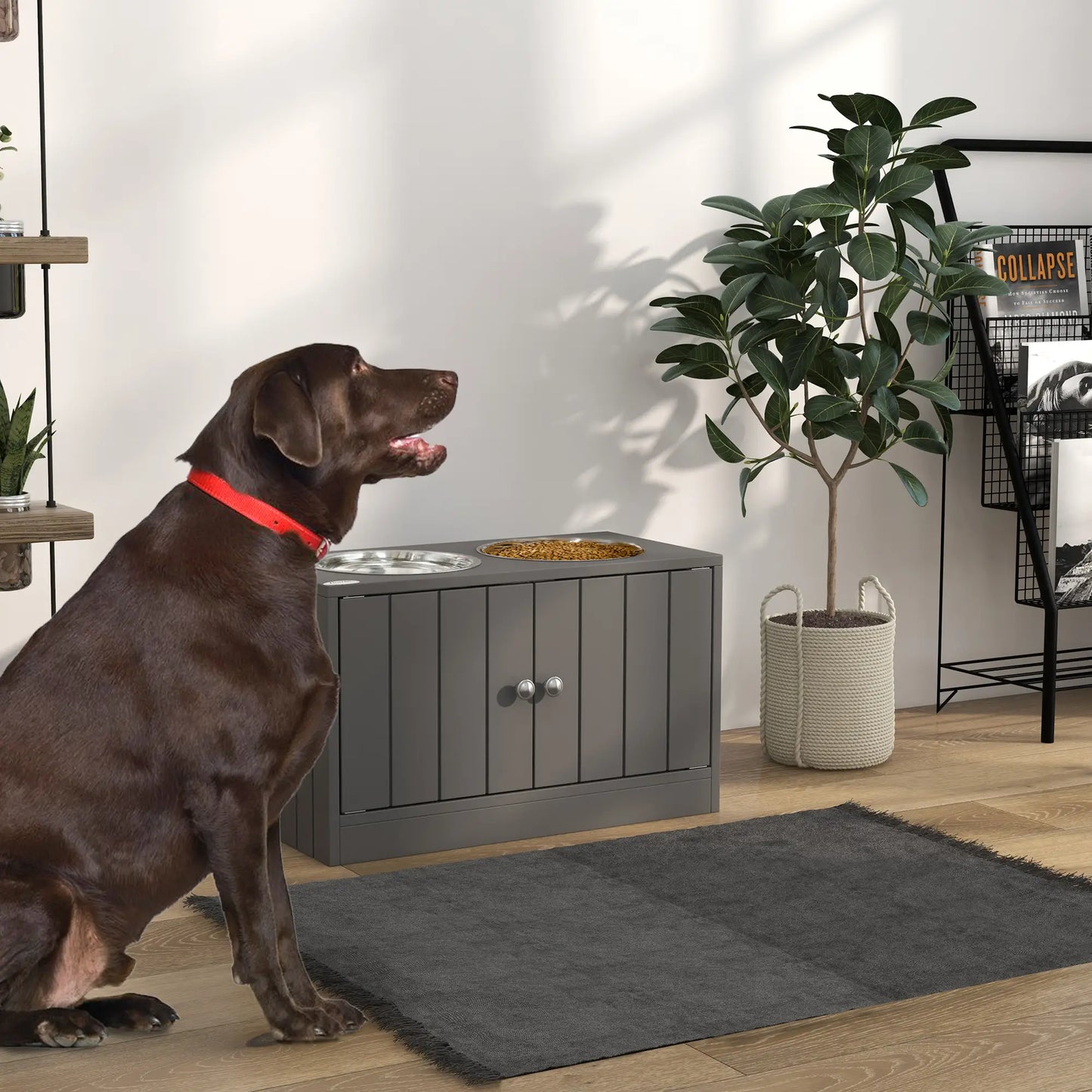 Elevated Dog Bowls for Large Dogs, 2 Stainless Steel Bowls, Grey Dog Bowls at Gallery Canada