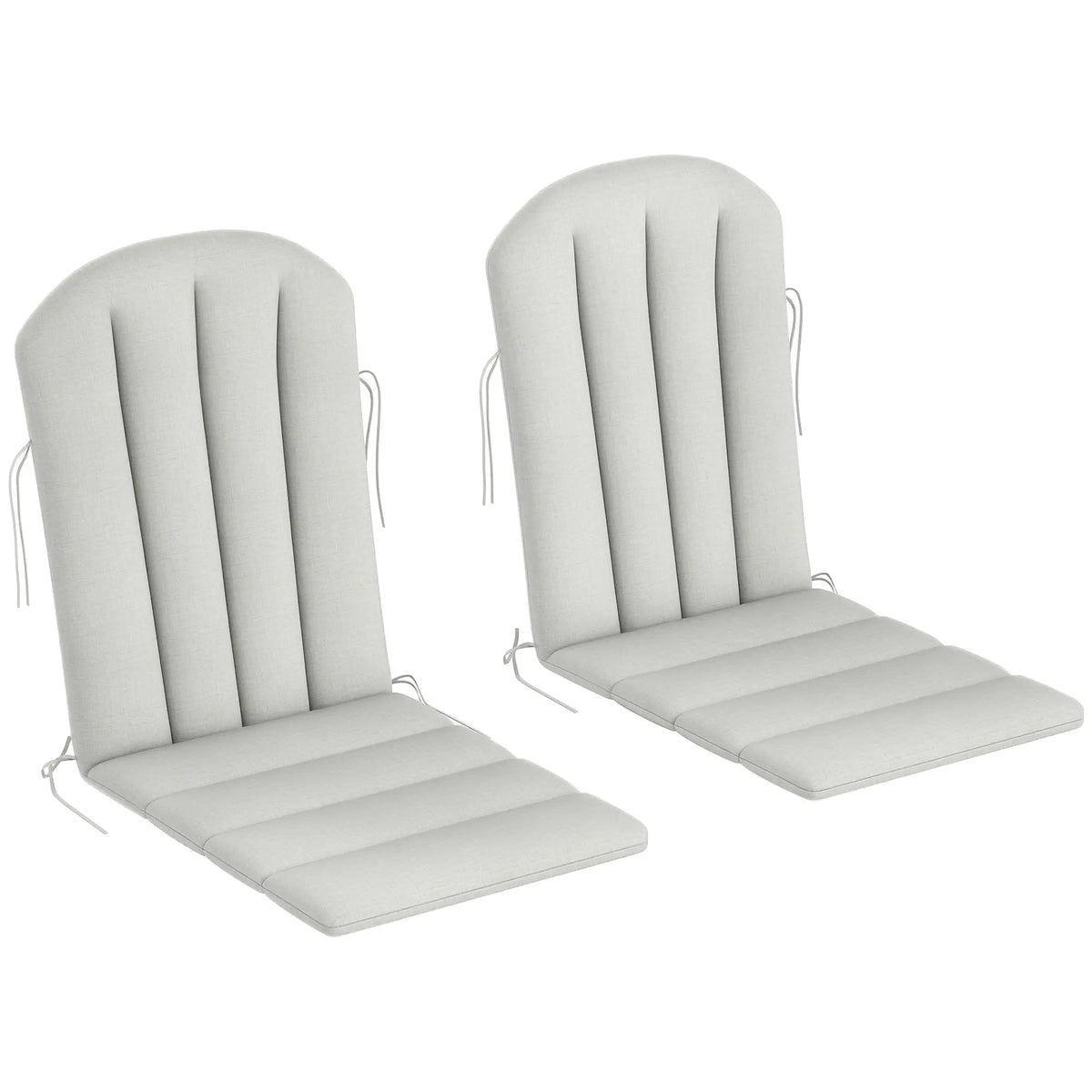 Ensemble de 2 coussins de chaise de patio, dossier haut, mousse haute densité, gris clair