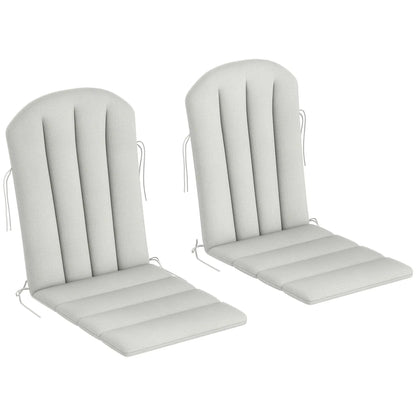 Ensemble de 2 coussins de chaise de patio, dossier haut, mousse haute densité, gris clair