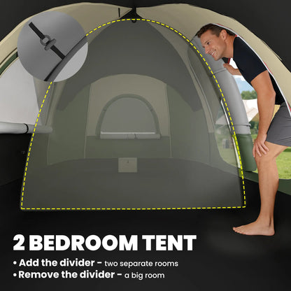 6-8 Person Camping Tent, 2000mm Waterproof, Carry Bag, Dark Green Camping Tents at Gallery Canada