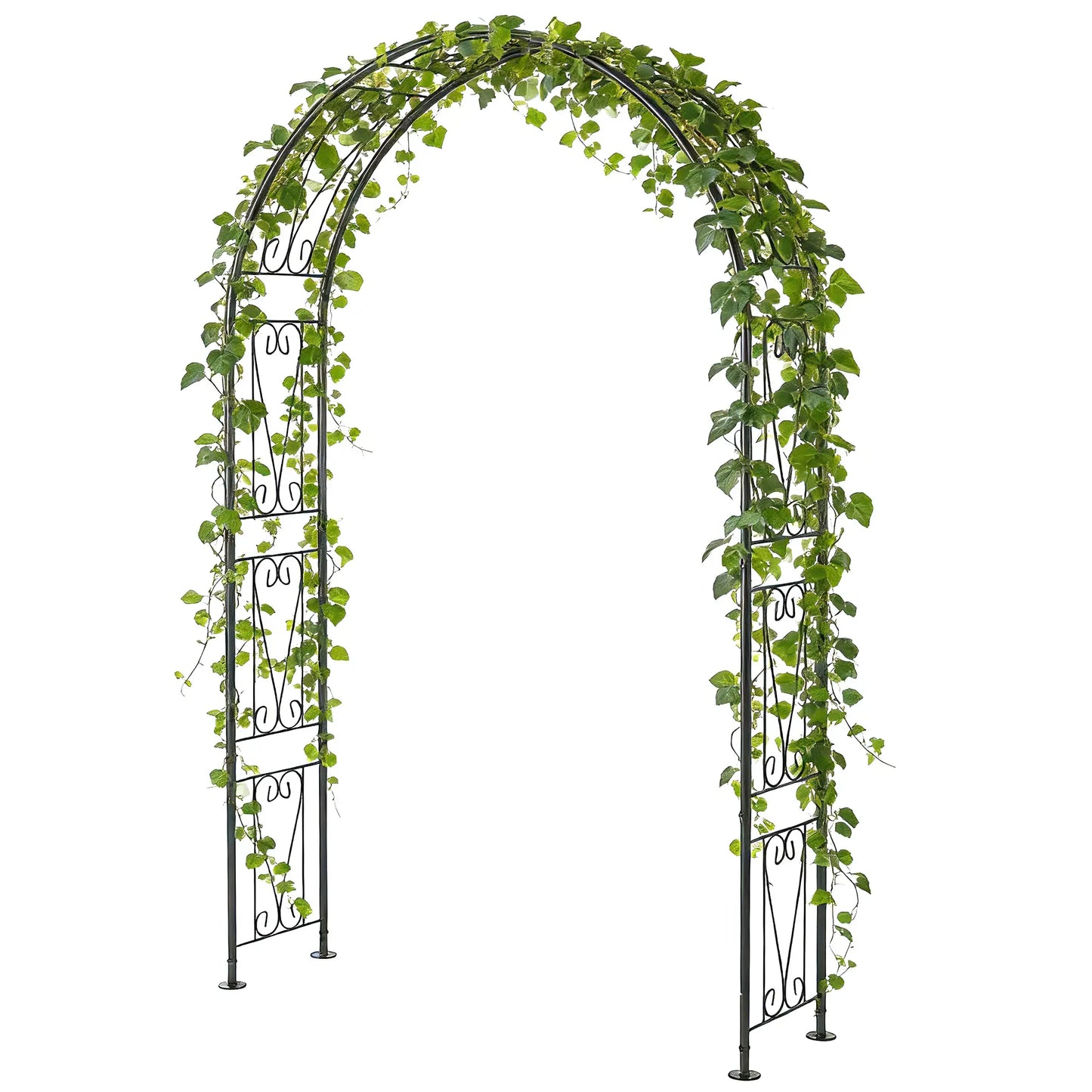 8 ft Garden Arch, Outdoor Trellis Arbor, Black Garden Arches Black at Gallery Canada