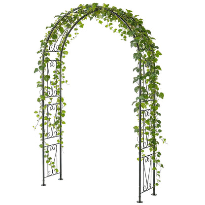 8 ft Garden Arch, Outdoor Trellis Arbor, Black Garden Arches Black at Gallery Canada