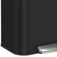 13.2 Gallon Slim Trash Can, Stainless Steel, Black