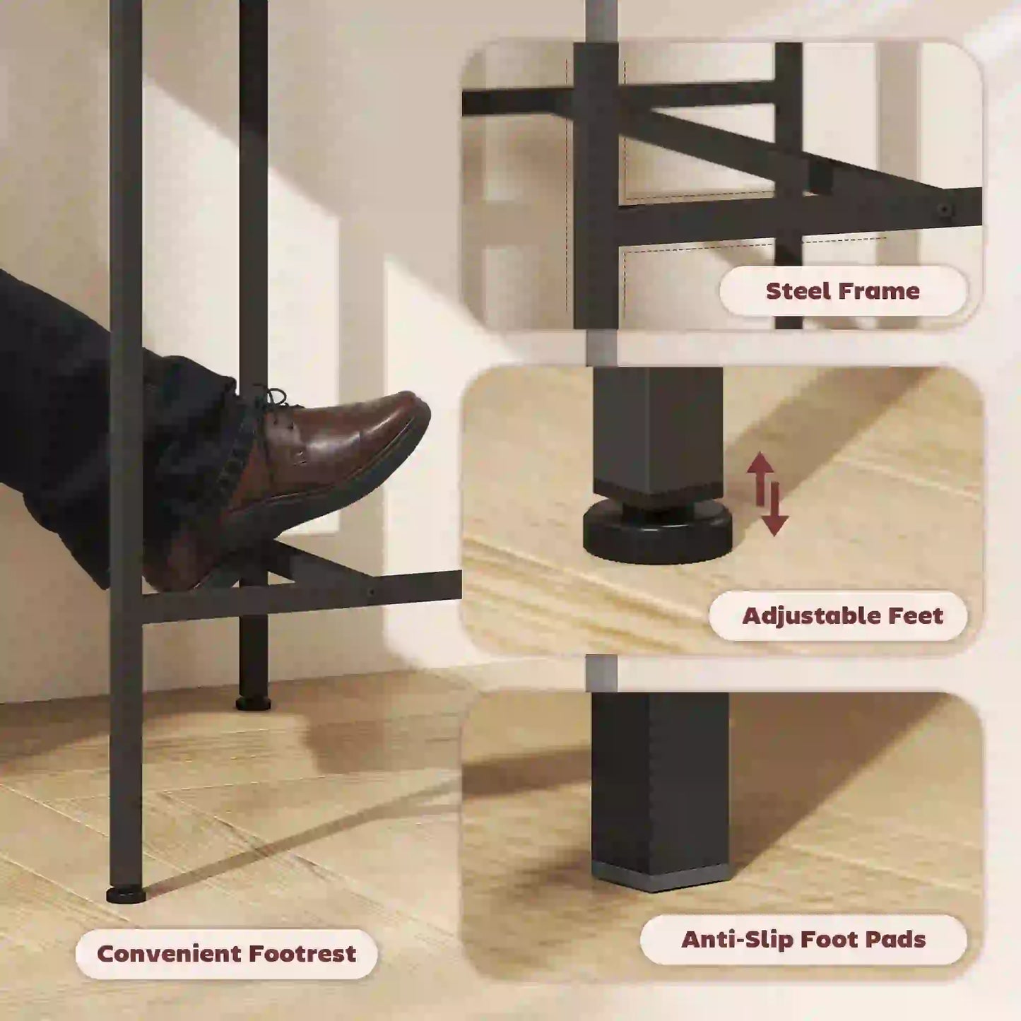 3-Piece Dining Table Set, 2 Stools, Natural Wood, Kitchen Living Room Bar Sets at Gallery Canada