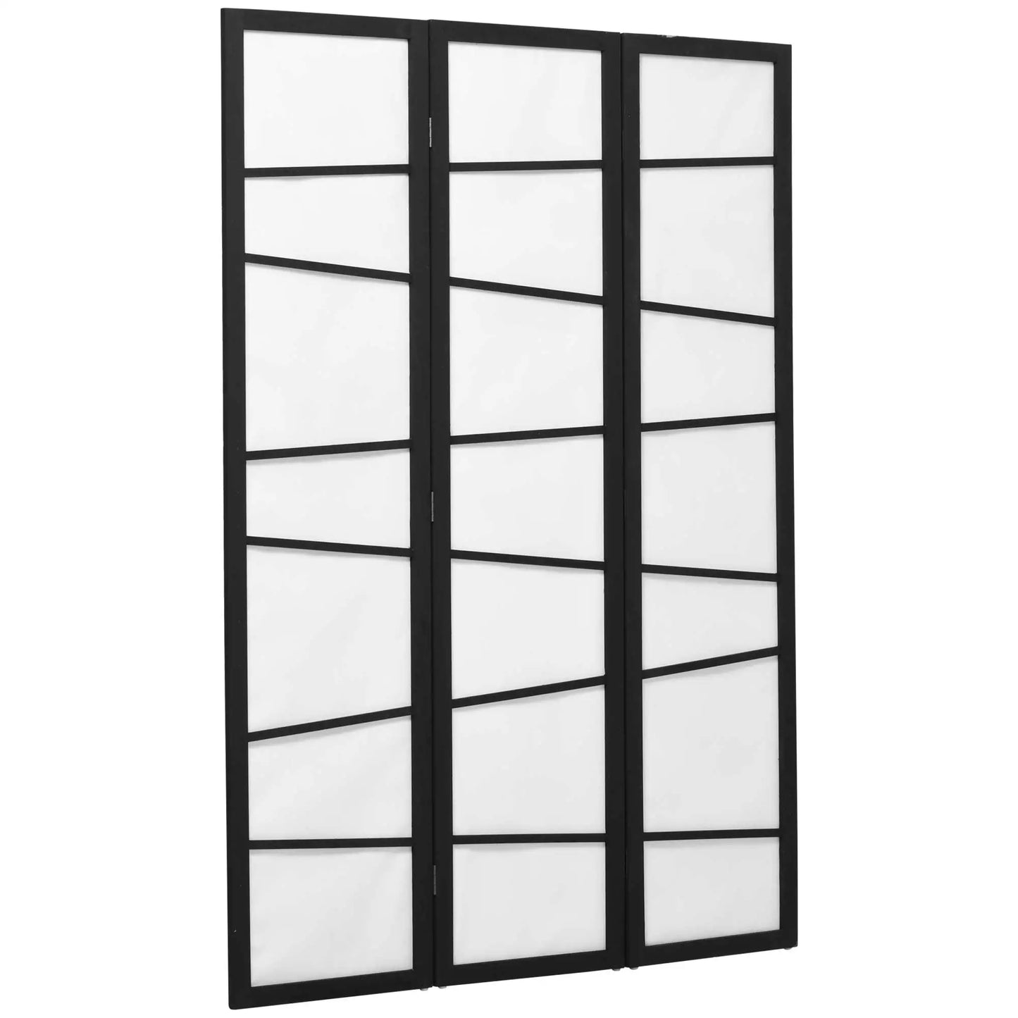 5.6ft Folding Room Divider, 3 Panel Wood Frame, White Room Dividers at Gallery Canada