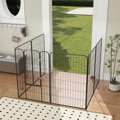 8 Panel Pet Playpen, Heavy Duty Metal, Foldable, Indoor Outdoor, 47"H Houses, Kennels & Pens at Gallery Canada