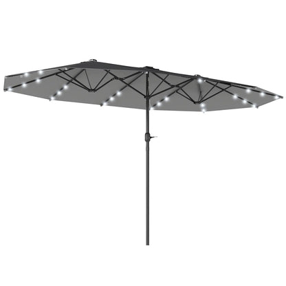 173" Double-Sided Sun Umbrella, Garden Parasol, Outdoor Sun Shade, Dark Green Double-sided Umbrellas at Gallery Canada