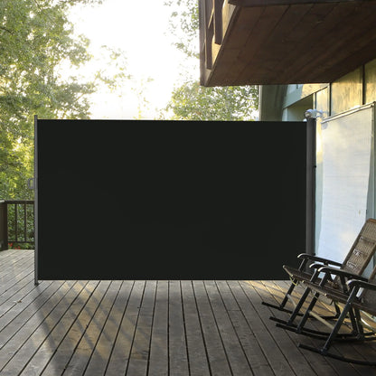 118" x 79" Retractable Side Awning, Outdoor Folding Privacy Screen, UV & Wind Resistant, Black Side Awnings at Gallery Canada