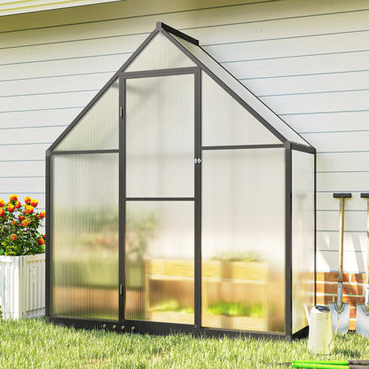 Polycarbonate Greenhouse, 5.5 x 6.5ft, Walk-In With Swing Door, Black Walk In Greenhouses at Gallery Canada