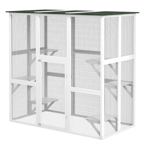 Large Outdoor Catio Enclosure, Wooden Cat Patio, 70.9