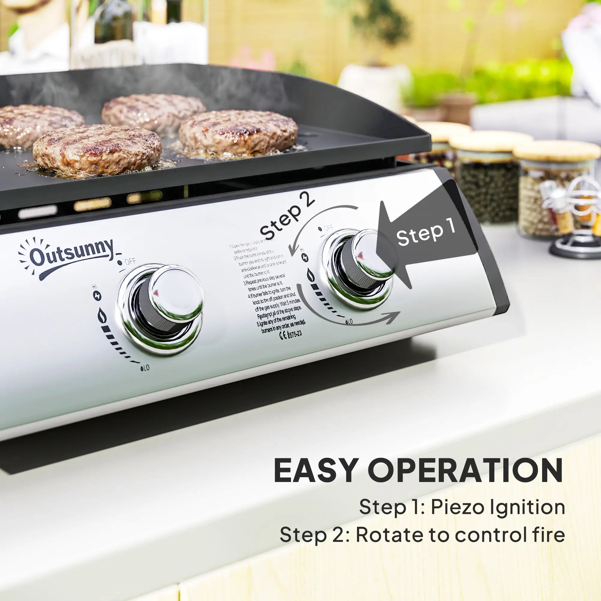 2 Burner Gas Grill, Portable Tabletop BBQ, Camping Picnic, Silver Propane Gas Grills at Gallery Canada