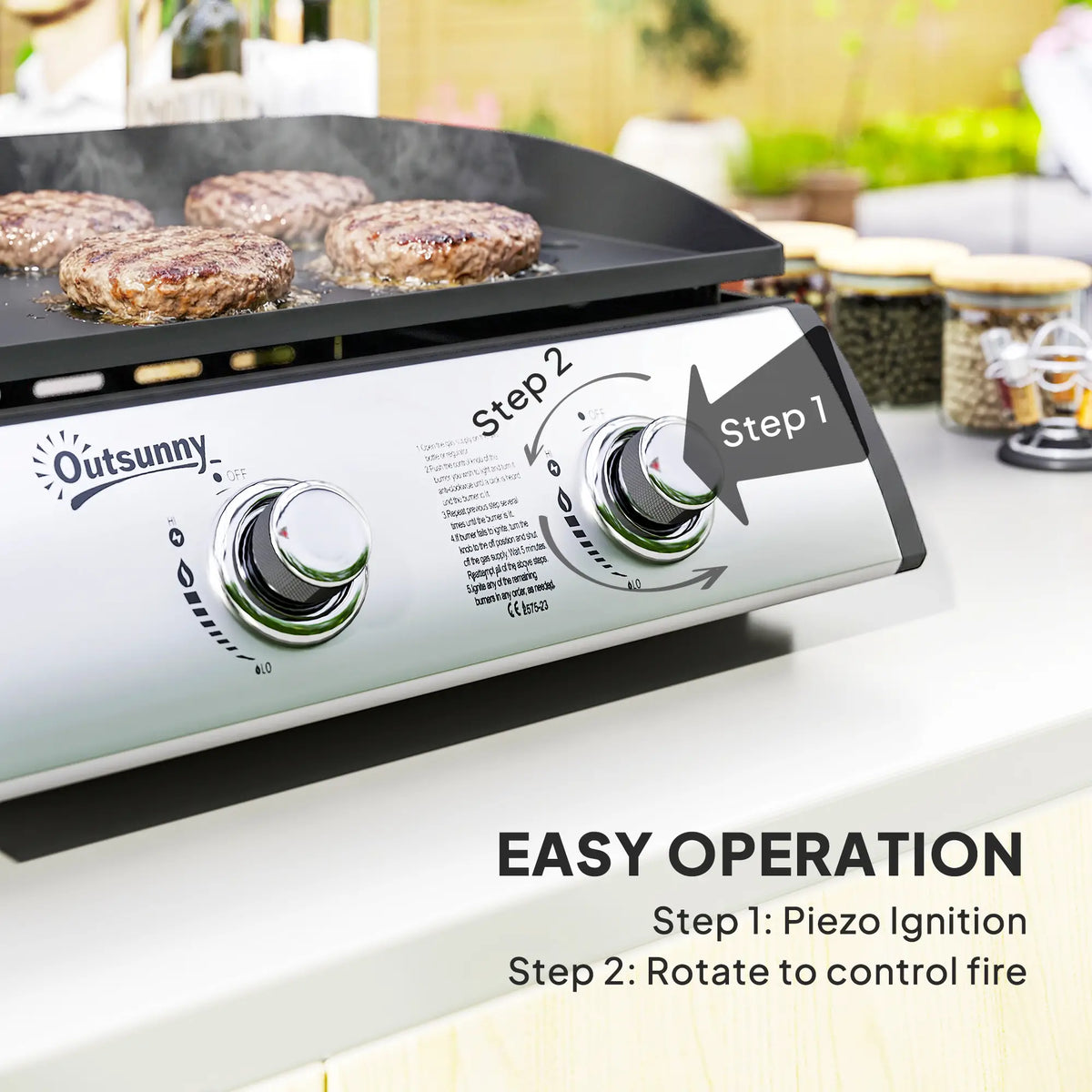 2 Burner Gas Grill, Portable Tabletop BBQ, Camping Picnic, Silver Propane Gas Grills at Gallery Canada