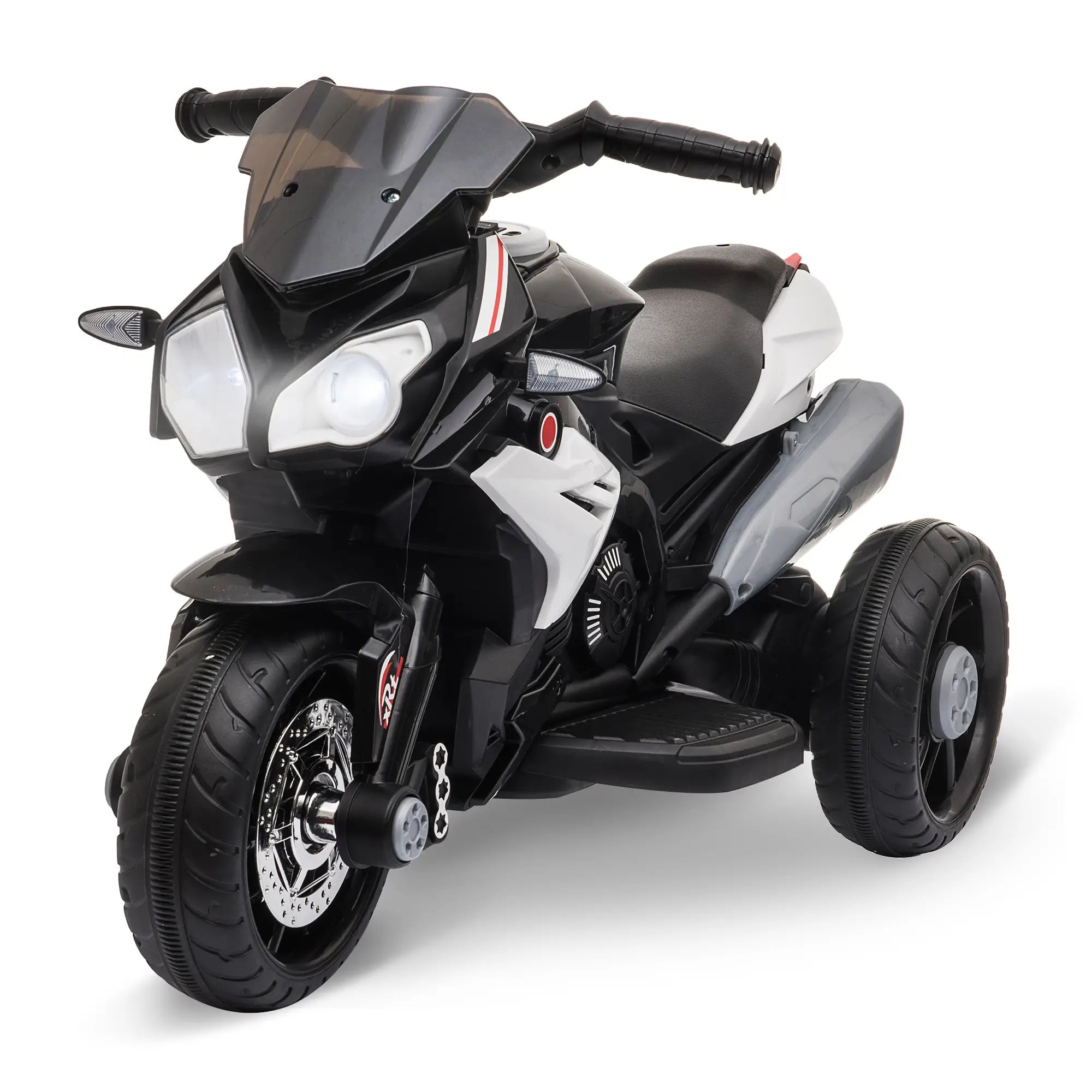Kids Electric Motorcycle Ride-On Toy, 3 Wheels, Music, Horn, Lights, Black Electric Motorcycles Black at Gallery Canada