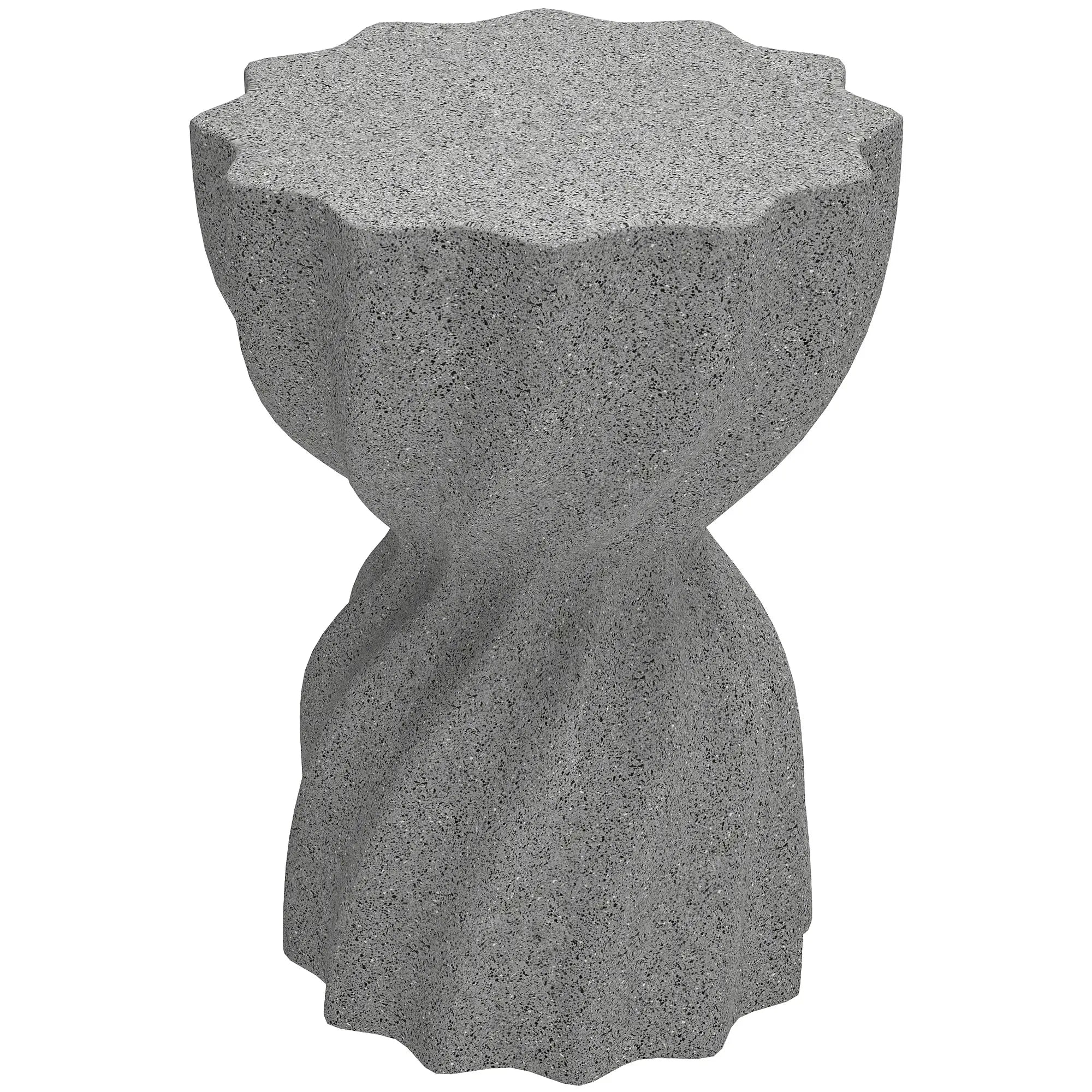 Spiral Garden Stool, Flower Top Outdoor Side Table, Grey Outdoor Benches at Gallery Canada