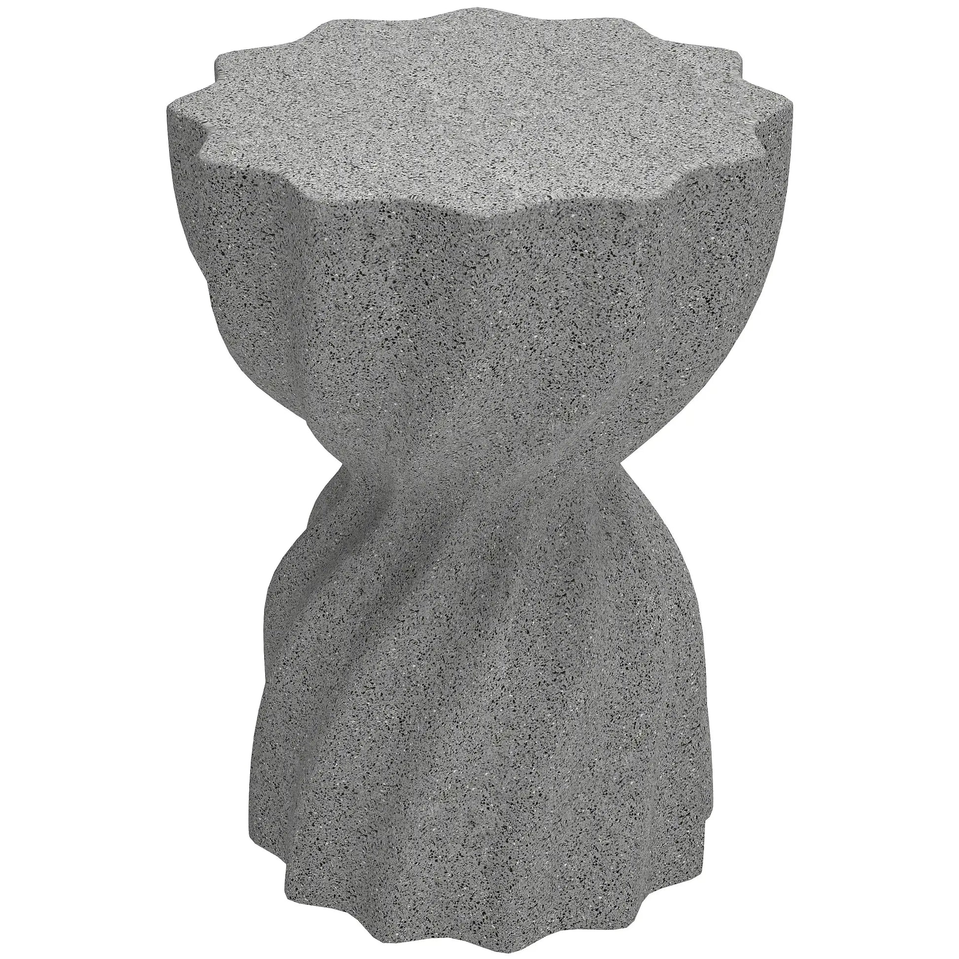 Spiral Garden Stool, Flower Top Outdoor Side Table, Grey Outdoor Benches at Gallery Canada