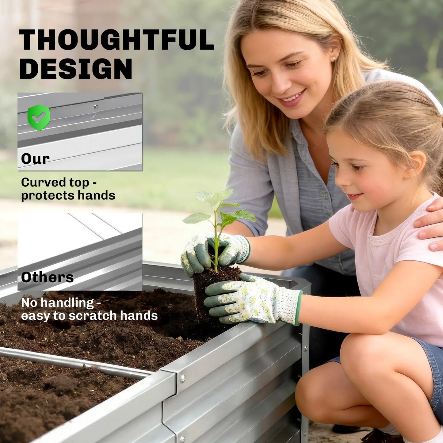 Galvanized Raised Garden Bed, Outdoor Planter Box, 4' x 2' x 1', Silver Raised Garden Beds at Gallery Canada