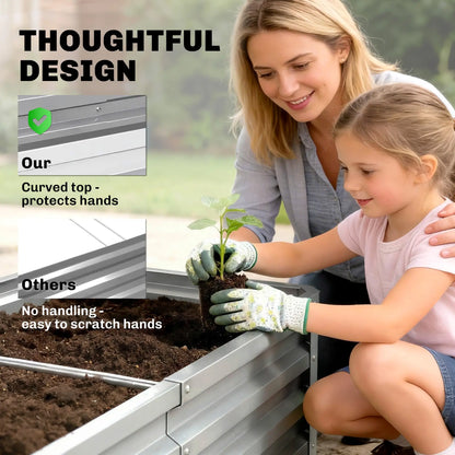 Galvanized Raised Garden Bed, Outdoor Planter Box, 4' x 2' x 1', Silver Raised Garden Beds at Gallery Canada