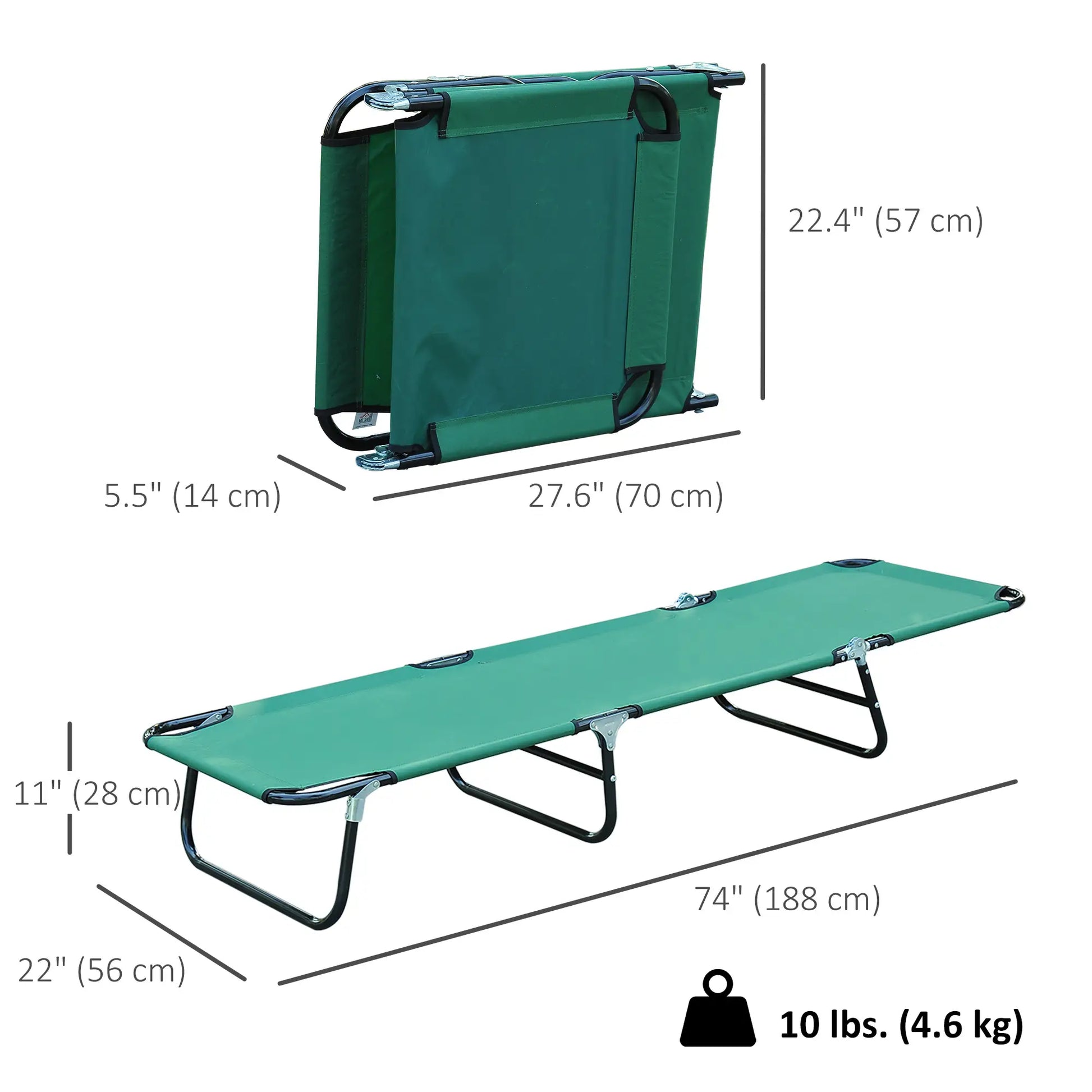 Outdoor Folding Lounge Chair, Reclining Back, Breathable Mesh, Green Lounger Chairs at Gallery Canada