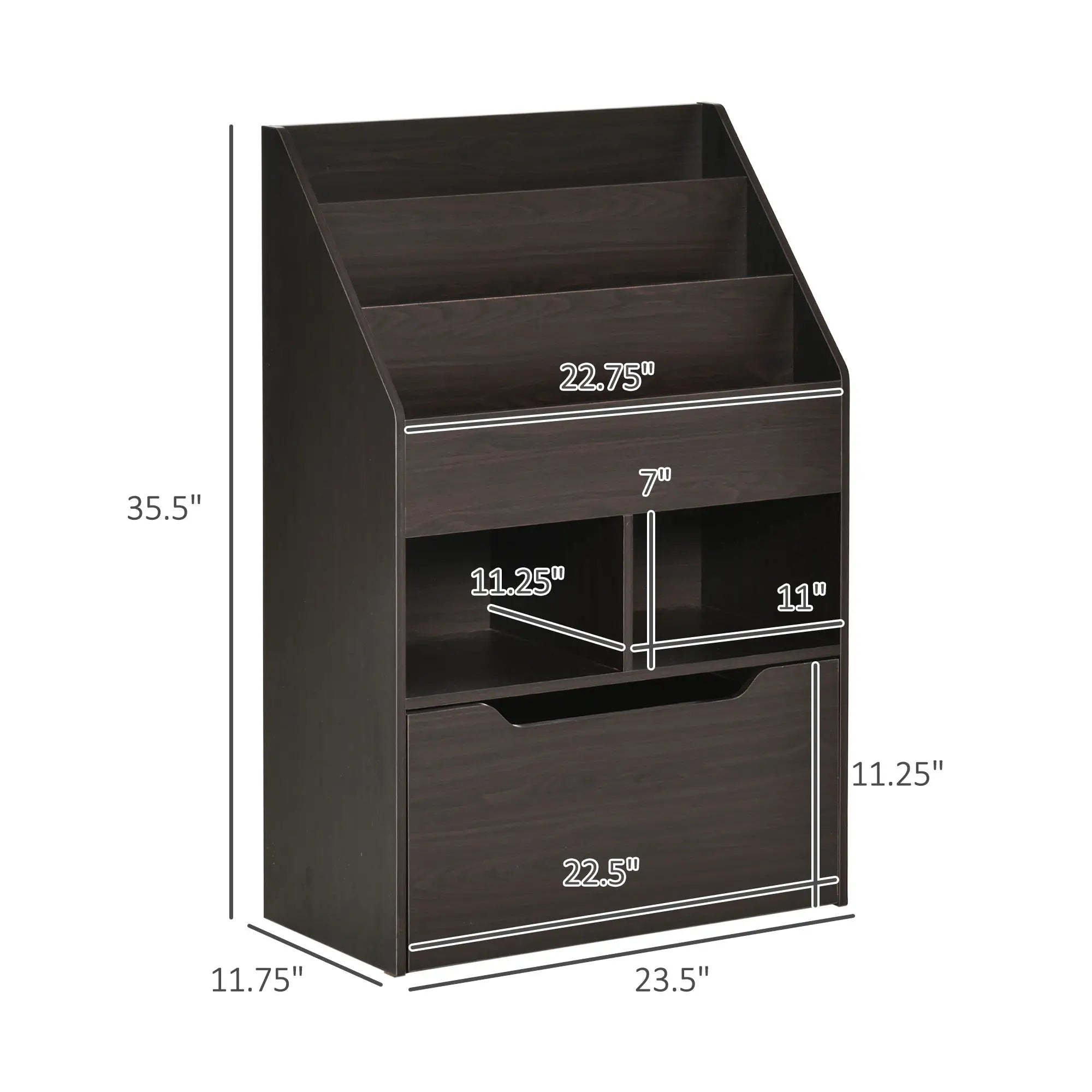 Kids Bookcase, Multi-Shelf Organizer with Drawer, Brown Baby & Kids Storage at Gallery Canada